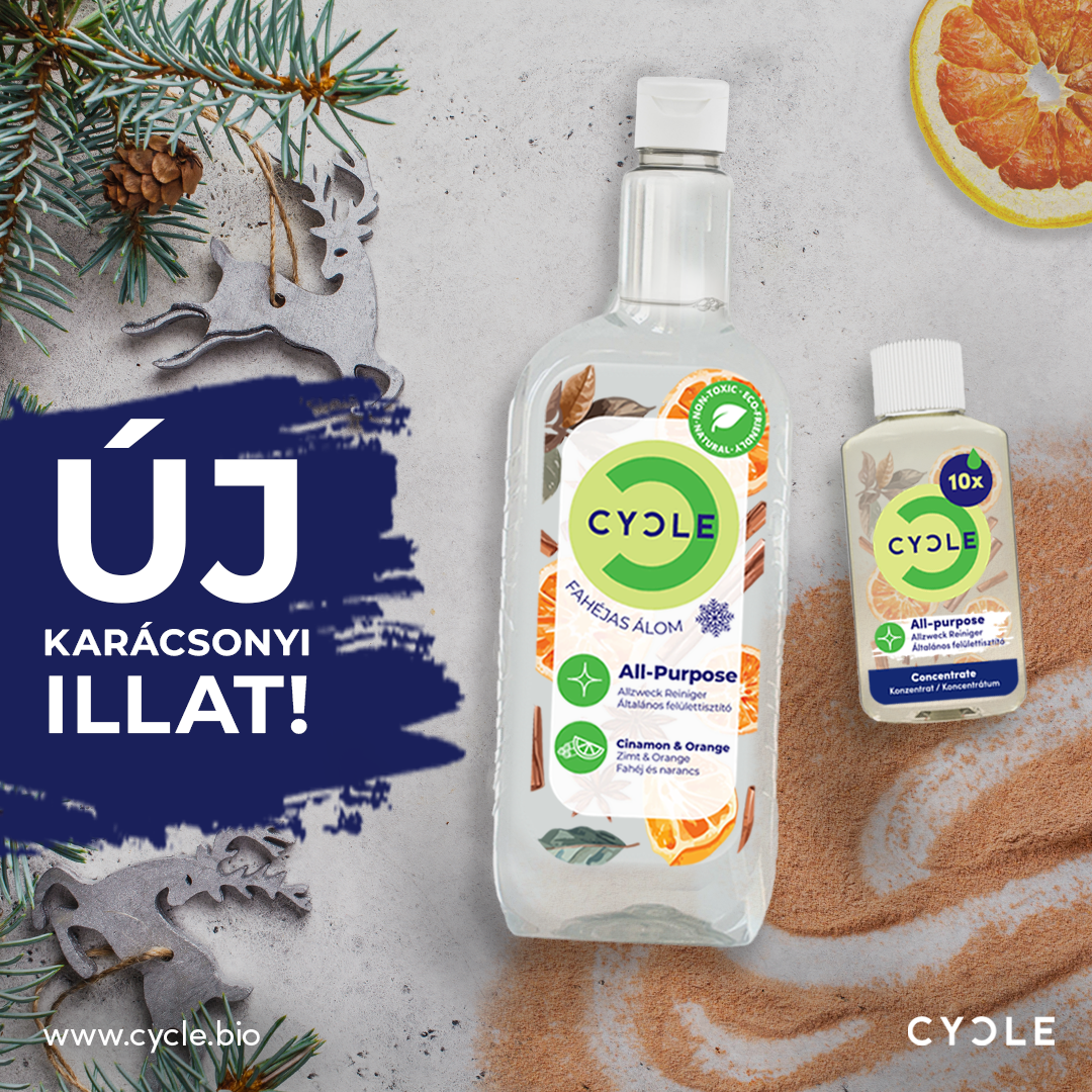 ÚJ! Téli fuvallat illatú Általános Felülettisztító – Narancs, Fahéj és Bergamott Illattal - 50ml 